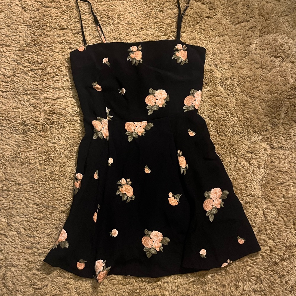Reformation Floral Black Mini Dress